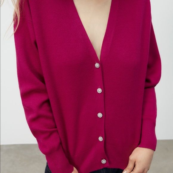 Zara Jewel Button Knit Cardigan - Picture 5 of 9